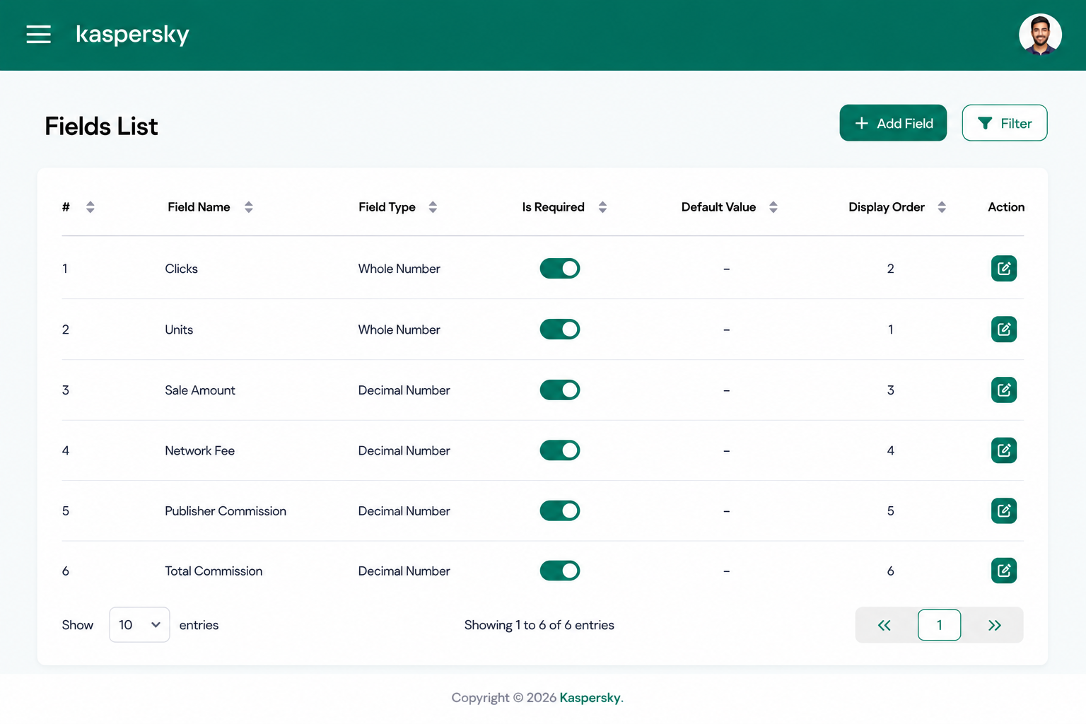 Manage Fields