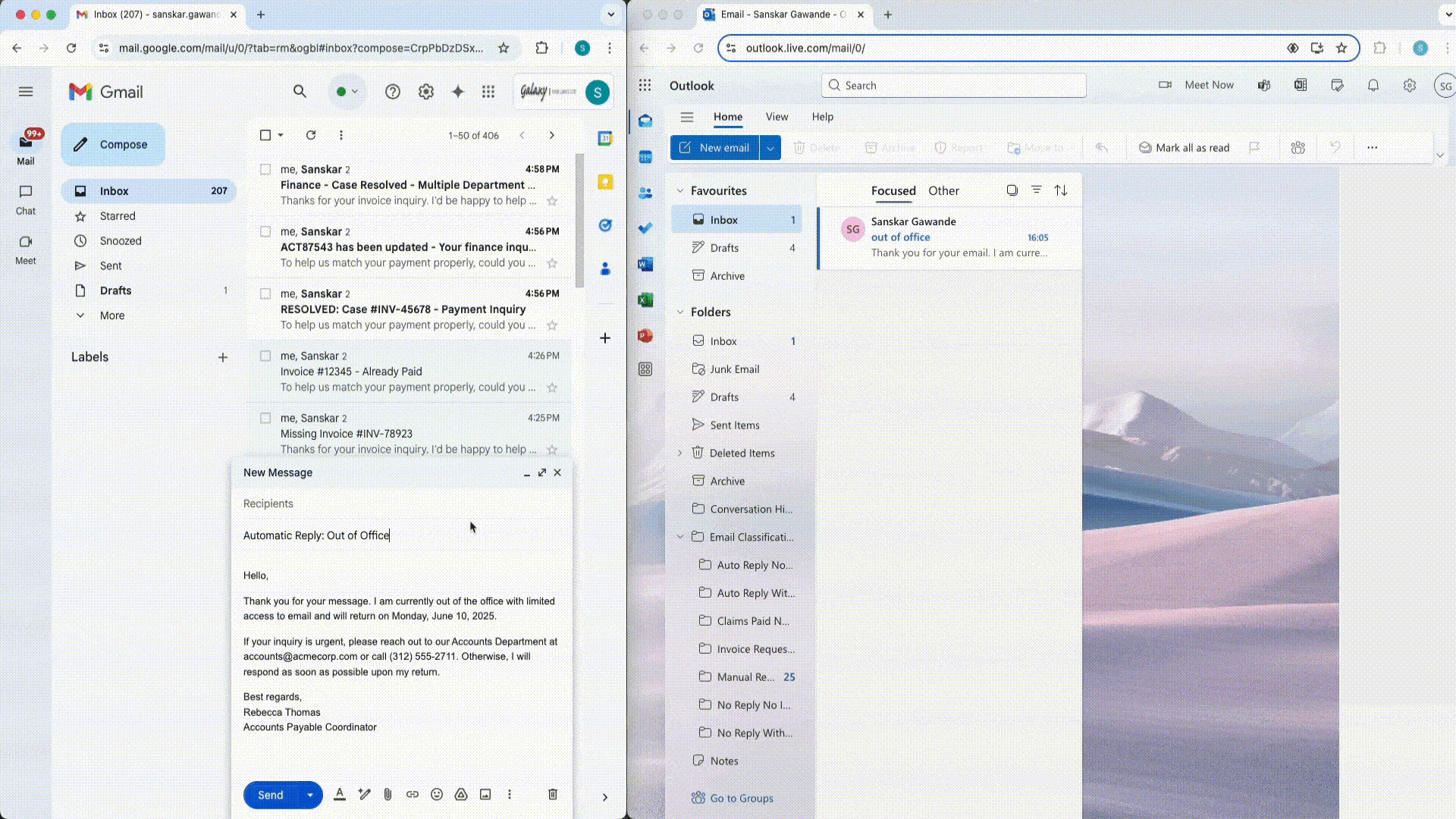 Auto Reply – With Info