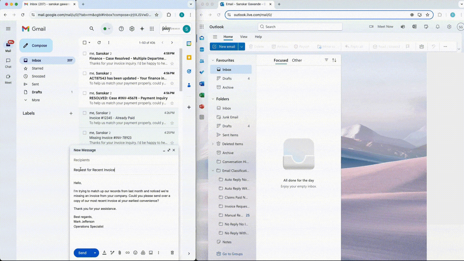 Invoice Request – No Info
