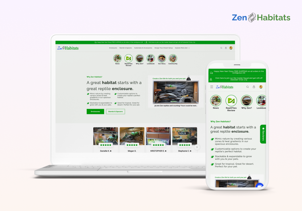 eCommerce store - Zen Habitats