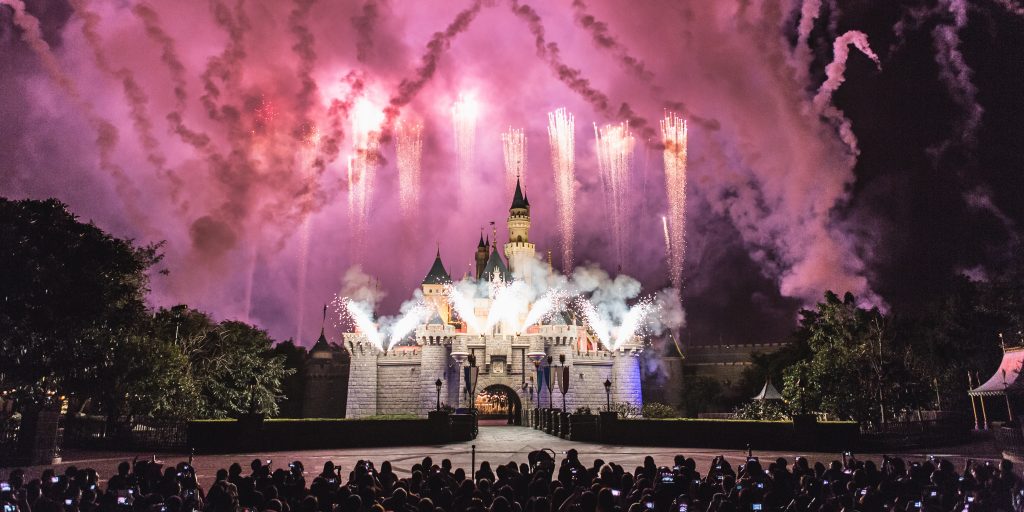Picture of Fireworks at Disneyland castle 