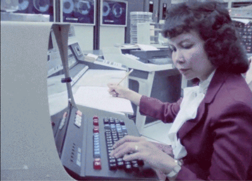 A woman working on a computer