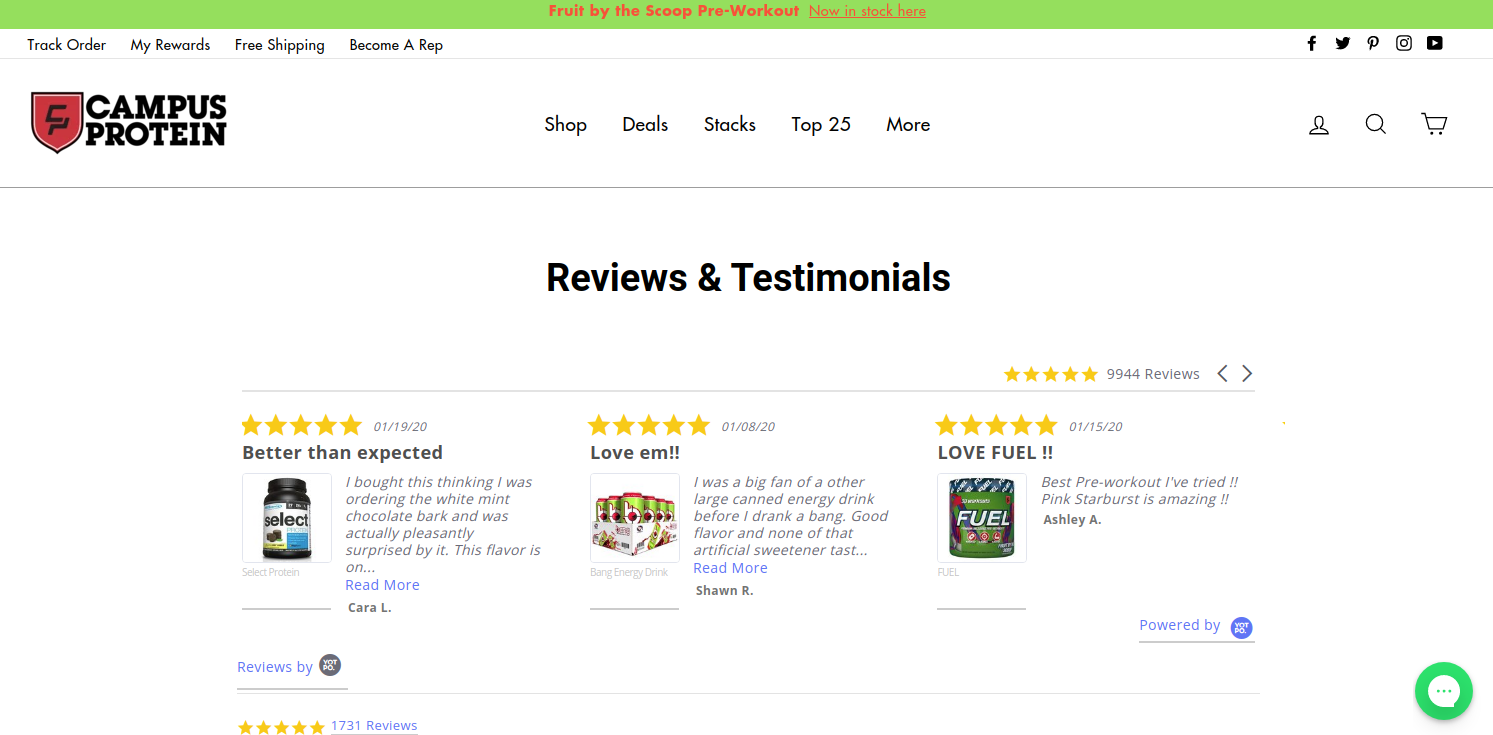 User review screenshot of an ecommerce website